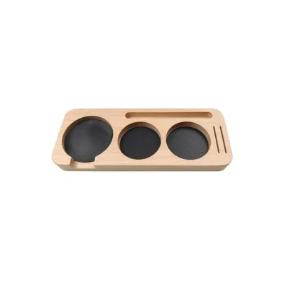 Khay gỗ đựng tamper, OCD, tay pha cà phê Pressoco - Size 58mm - Oat