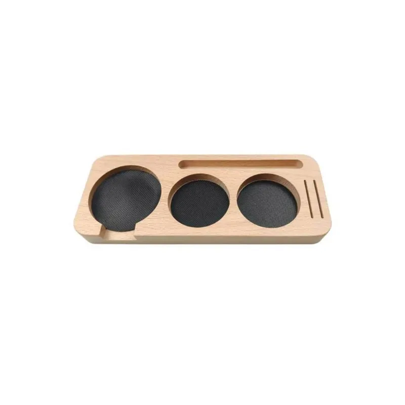 Khay gỗ đựng tamper, OCD, tay pha cà phê Pressoco - Size 58mm - Oat