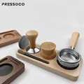 Khay gỗ đựng tamper, OCD, tay pha cà phê Pressoco - Size 58mm - Oat 03