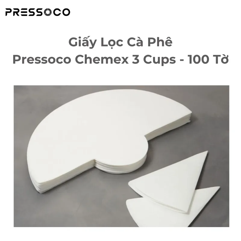 Pressoco Coffee Paper Filter Chemex 3 cups (100 tờ) 02