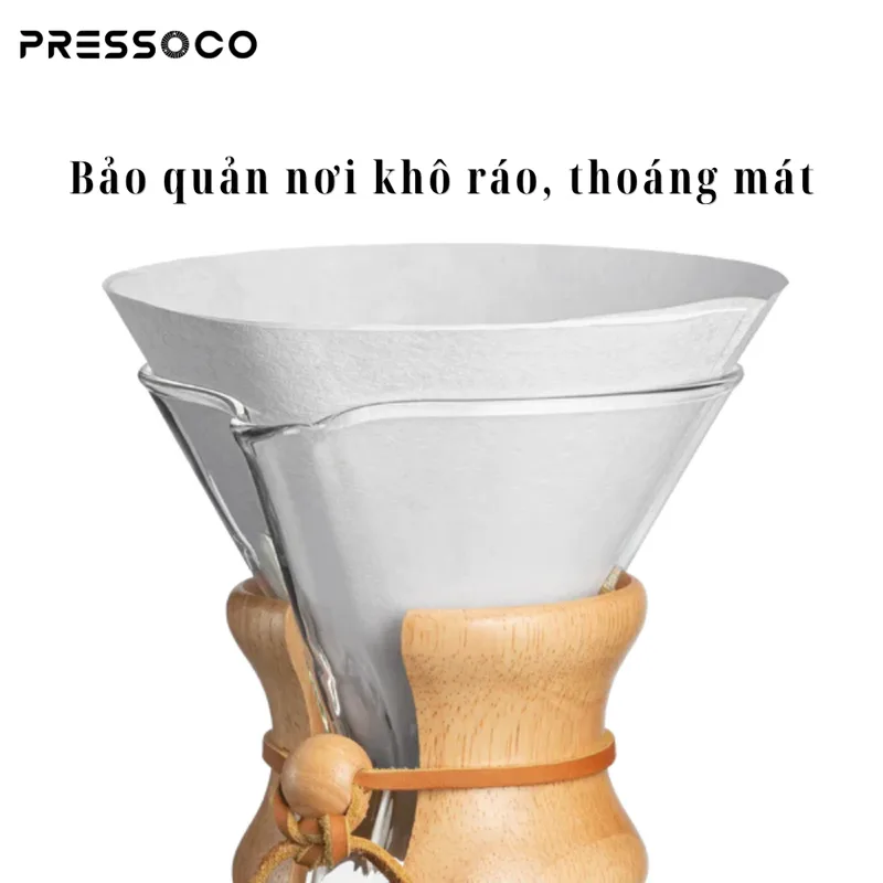Pressoco Coffee Paper Filter Chemex 3 cups (100 tờ) 04