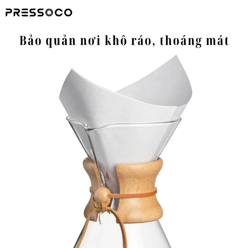 Pressoco Coffee Paper Filter Chemex 6 cups (100 tờ) 05