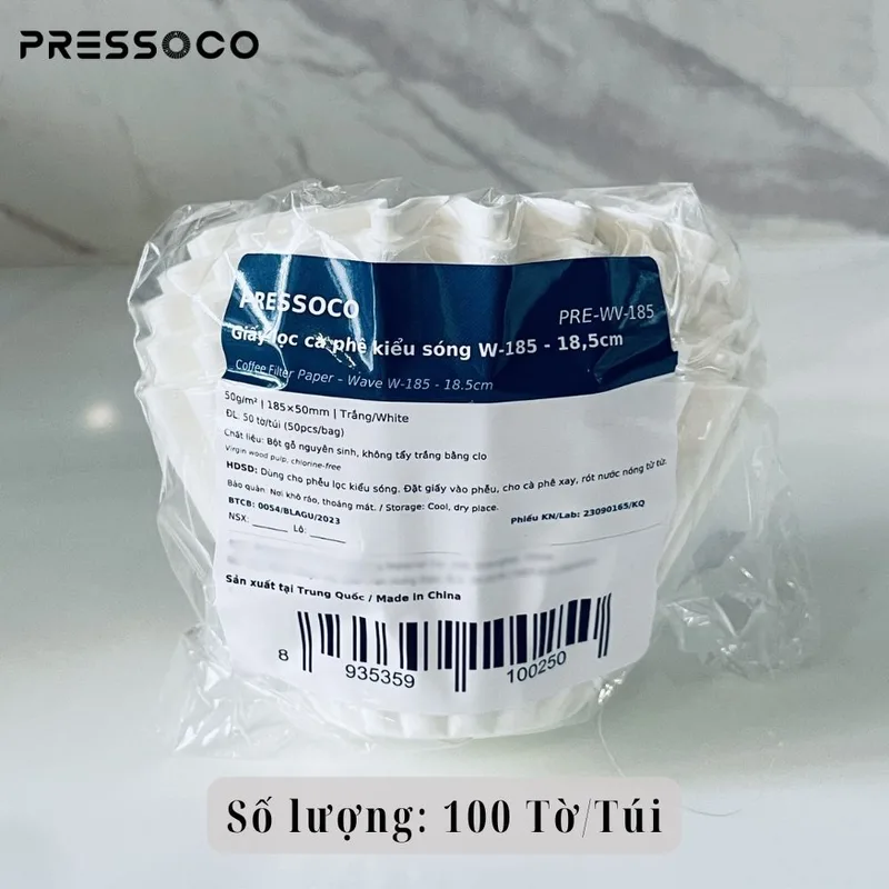 Pressoco Coffee Paper Filter Wave W-185 (185*50 mm) 06