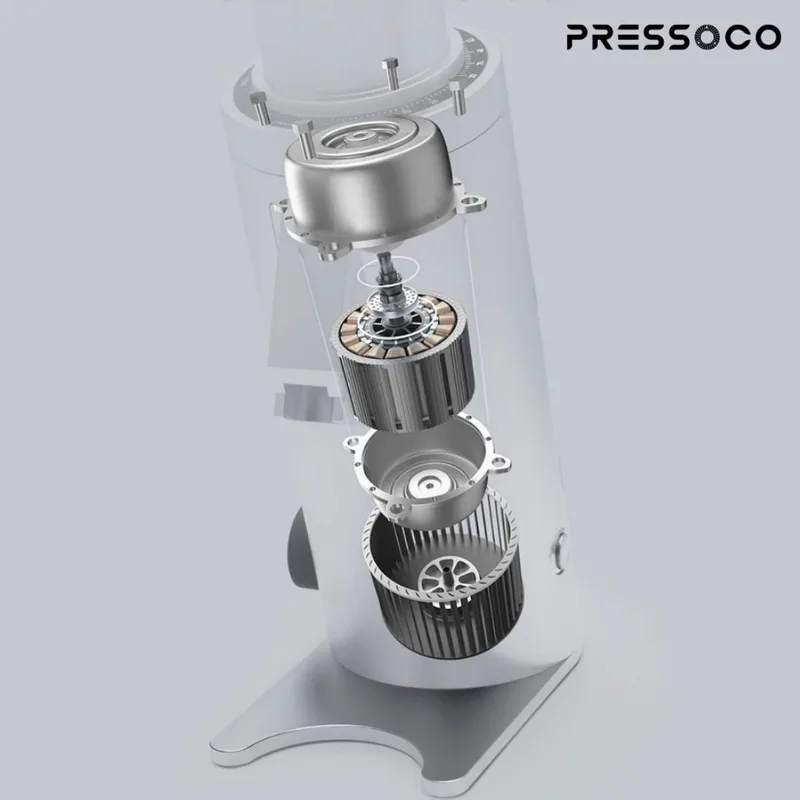 Pressoco DF64V Grinder Red Titan-Burr, 64mm, Single Dose Silver 300W 07
