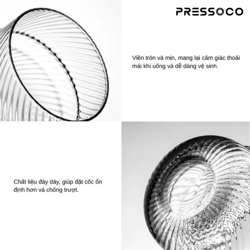 Pressoco Diamond Double Glass Cup, 300ml 03