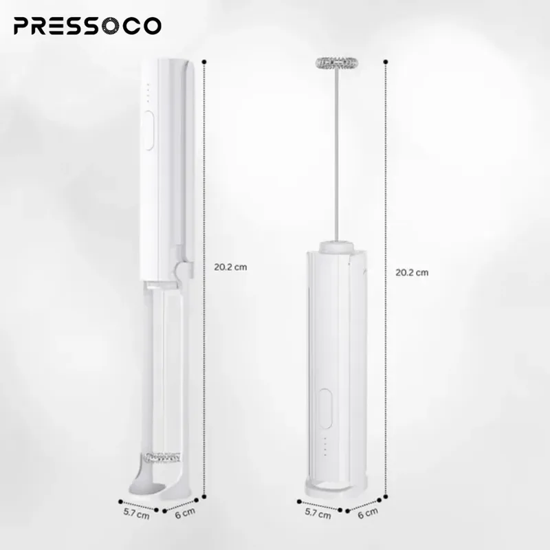 Pressoco Electric milk frother USB, White 02