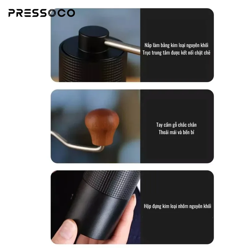 Pressoco Hand Grinder 420CNC Black - Lưỡi xay 5 cạnh 07
