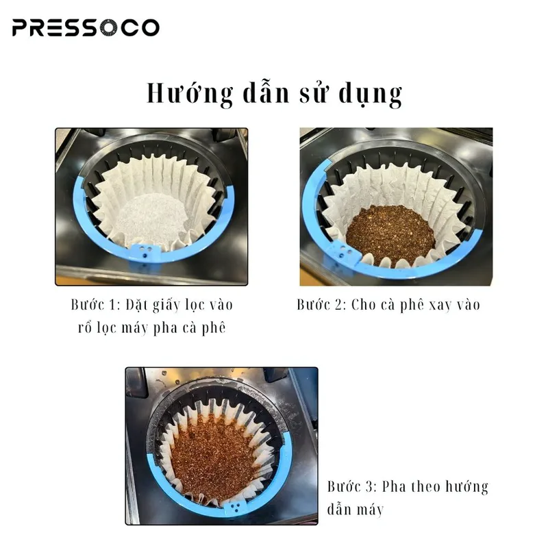 Pressoco Paper filter basket B03 - 20cm - 100 tờ 07