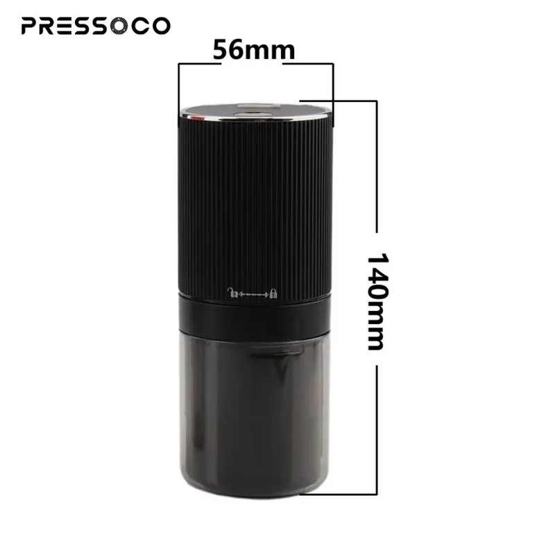 PRESSOCO Portable Electric grinder - Gen Z 38mm | USB Rechargeable -Black 02