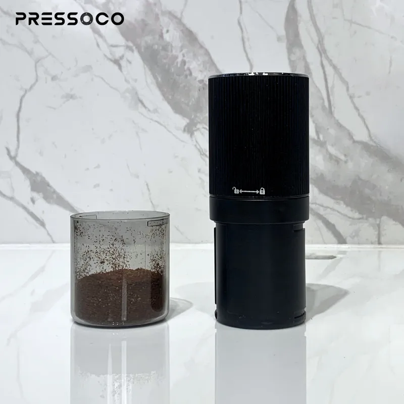 PRESSOCO Portable Electric grinder - Gen Z 38mm | USB Rechargeable -Black 06