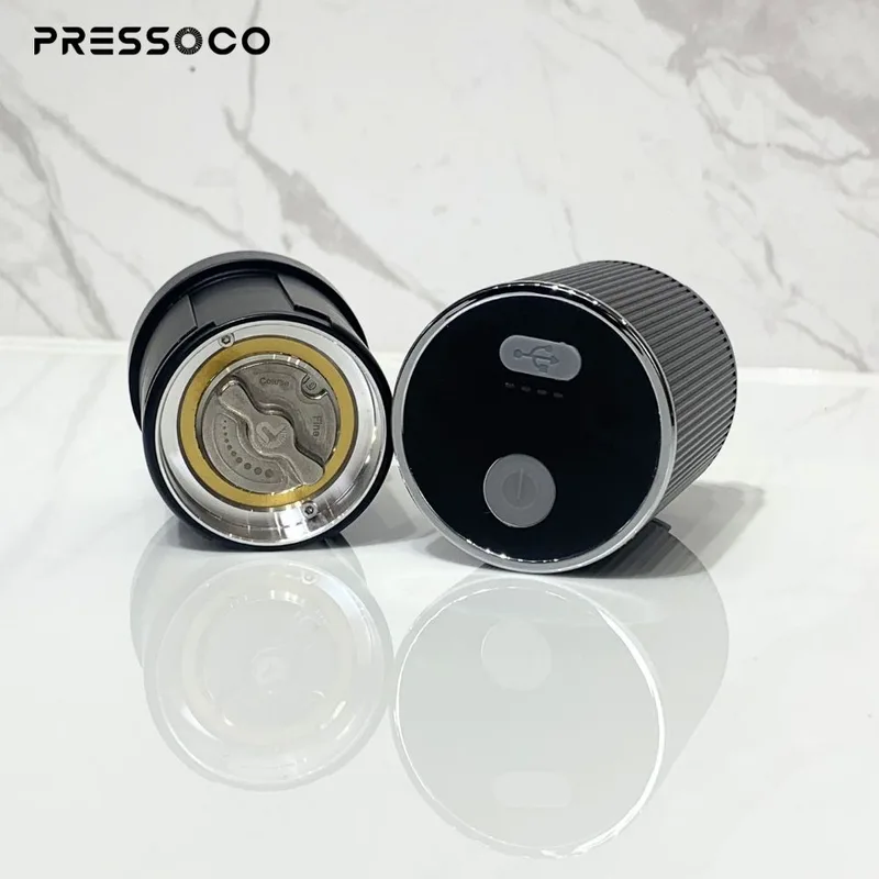 PRESSOCO Portable Electric grinder - Gen Z 38mm | USB Rechargeable -Black 07