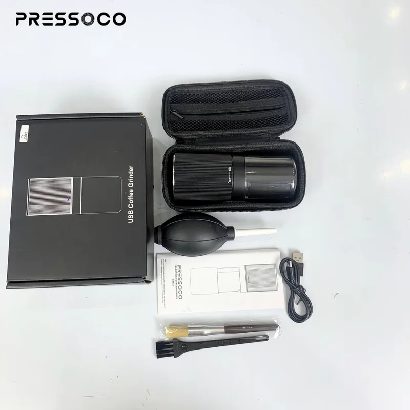 PRESSOCO Portable Electric grinder - Gen Z 38mm | USB Rechargeable -Black 09
