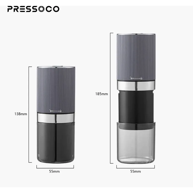 PRESSOCO Portable Electric grinder - Gen Z 38mm | USB Rechargeable - Gray 02