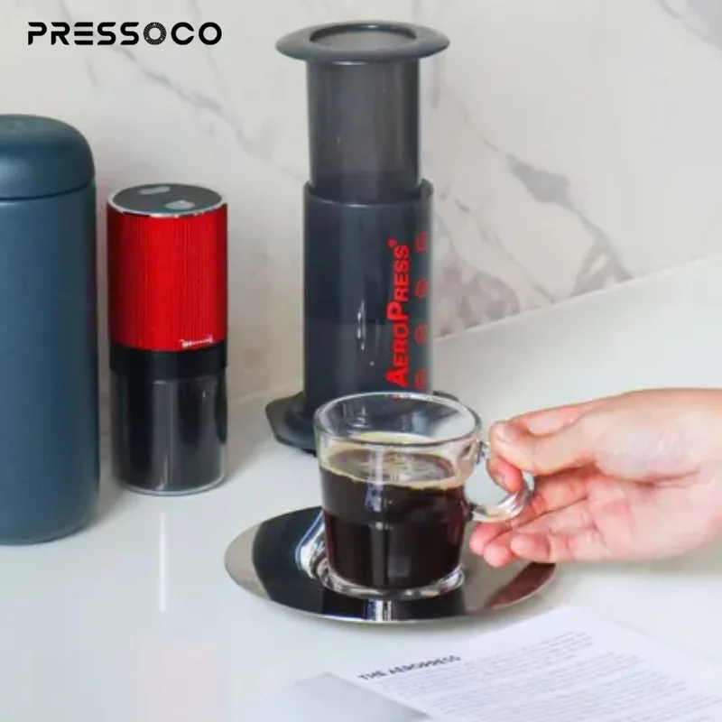 PRESSOCO Portable Electric grinder - Gen Z 38mm | USB Rechargeable - Red 04