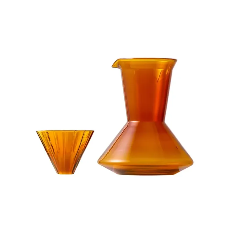 Pressoco Set Glass Pour Over - Amber (Drip Pot + Dripper)