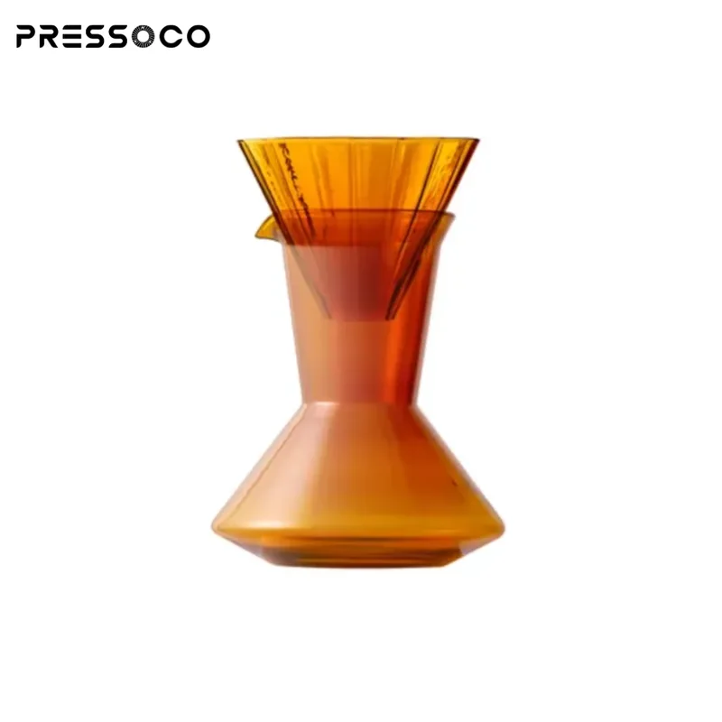 Pressoco Set Glass Pour Over - Amber (Drip Pot + Dripper) 02