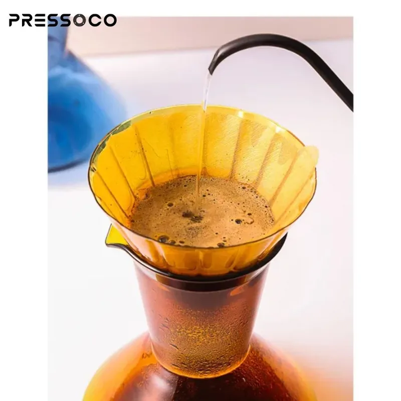 Pressoco Set Glass Pour Over - Amber (Drip Pot + Dripper) 06