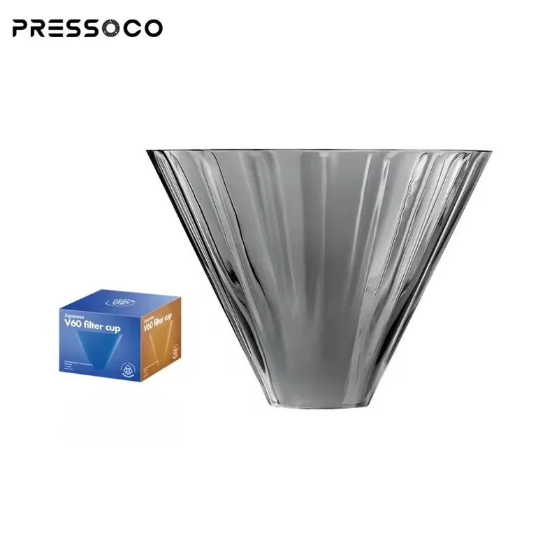 Pressoco Set Glass Pour Over - Smoke (Drip Pot 600ml + Dripper 02) 04